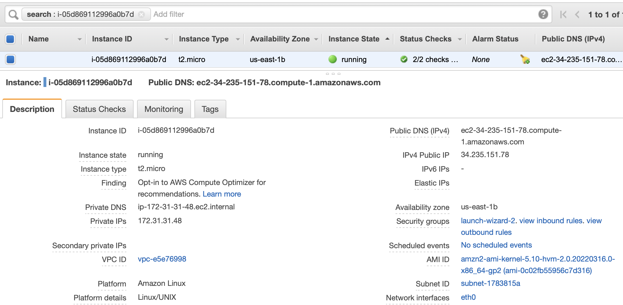 Running EC2 instances