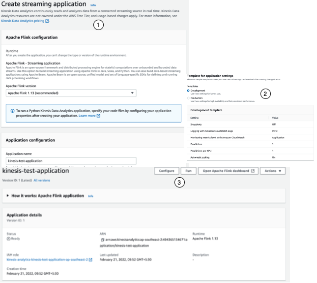 Create Kinesis Data Analytics Application