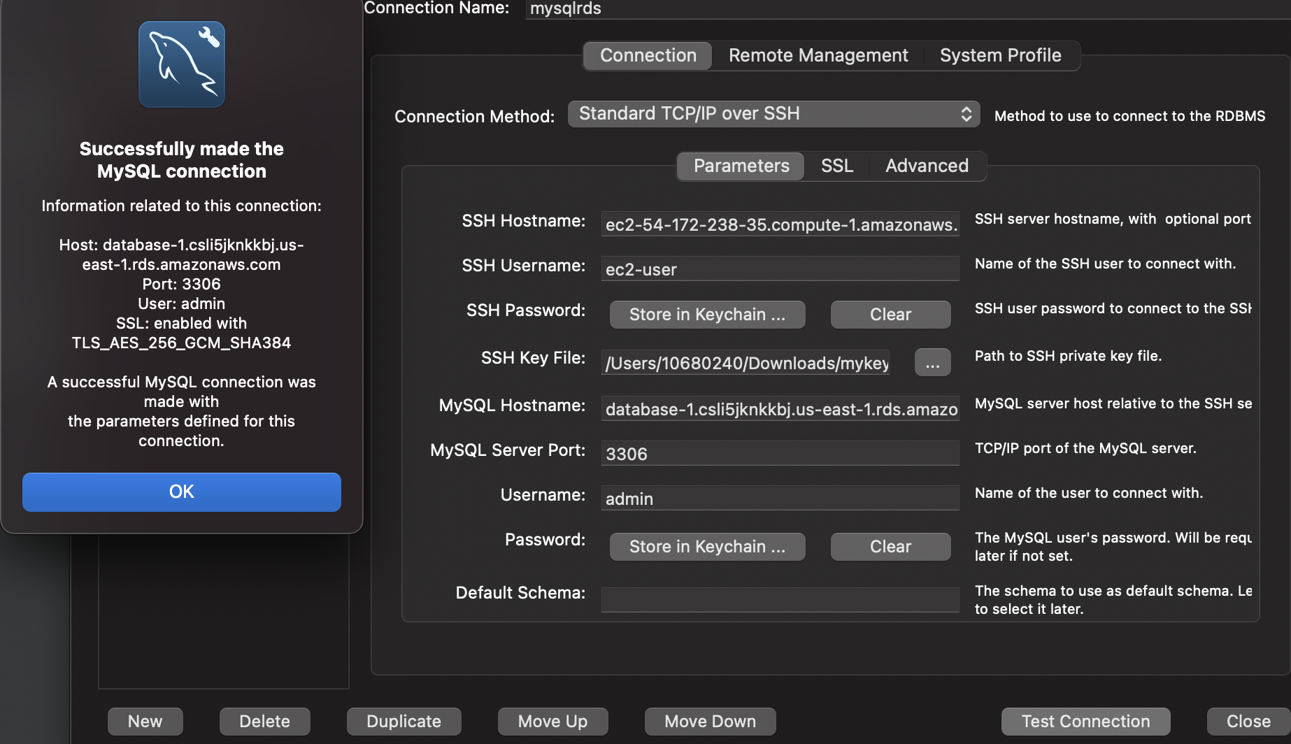 Connect RDS Database with TCP