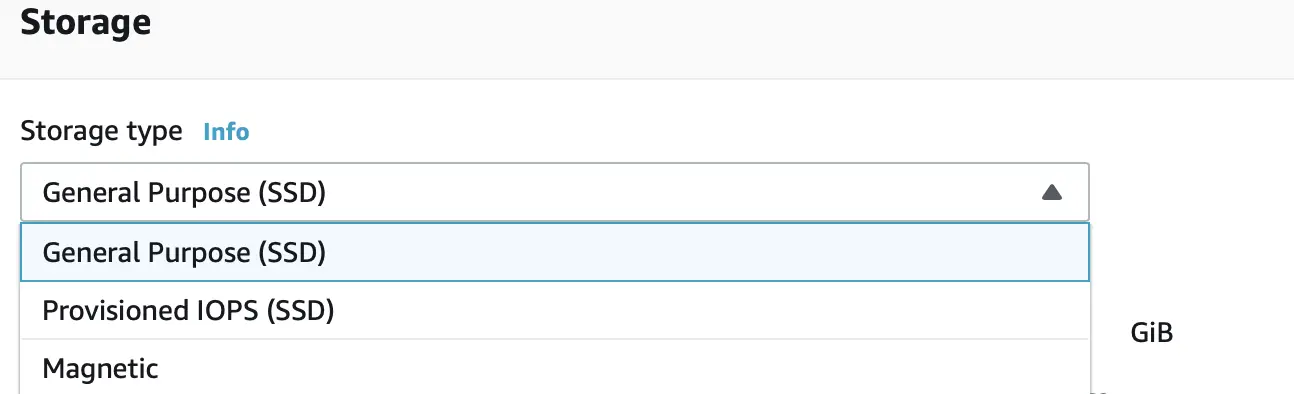 RDS DB Storage Classes