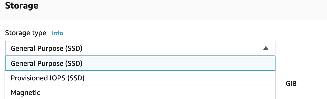 RDS DB Storage Classes