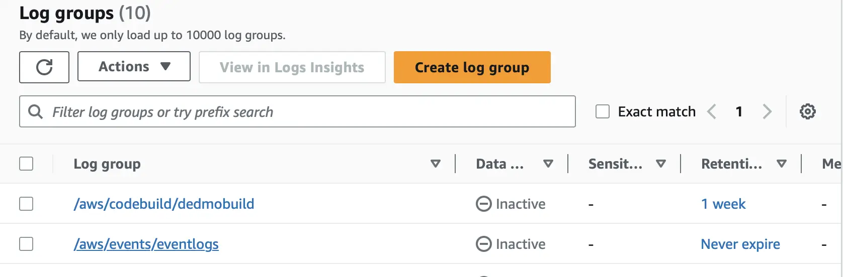 Log Groups