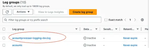 view log group