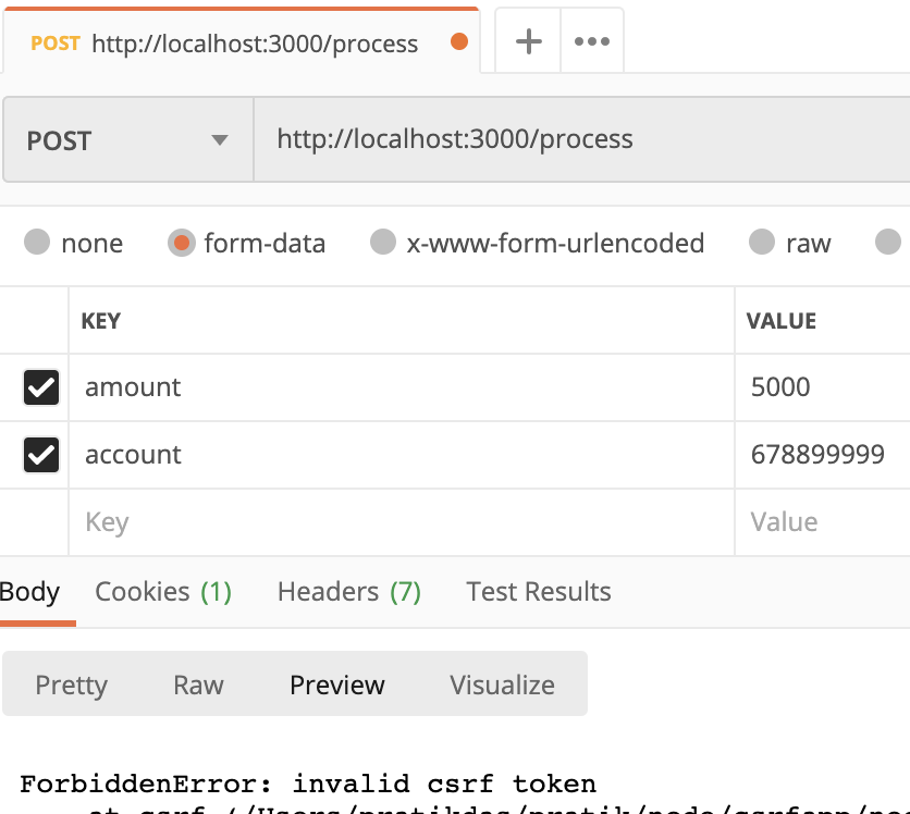 CSRF token error