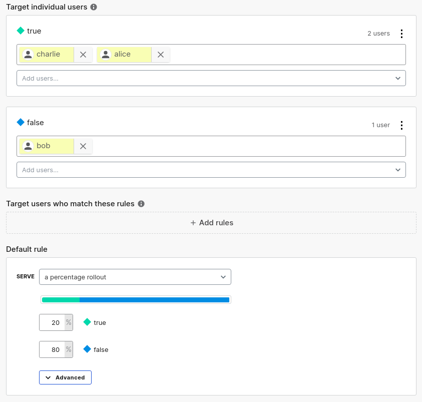 LaunchDarkly UI