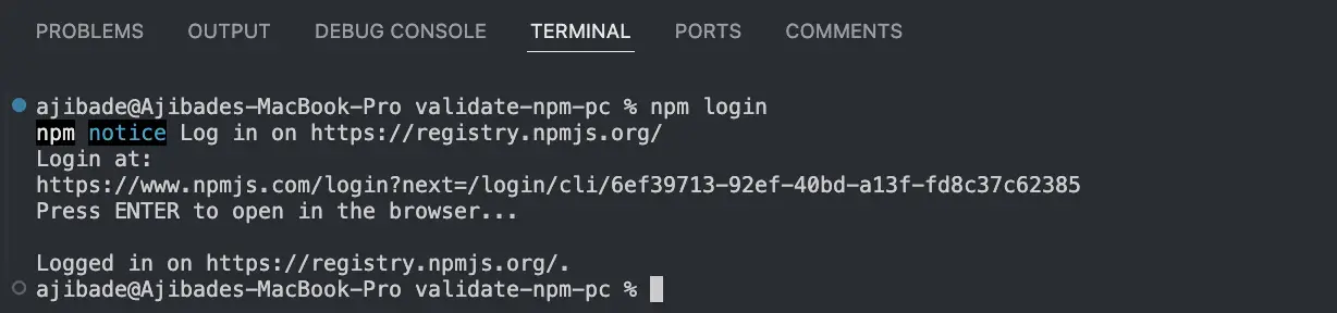 npm-login