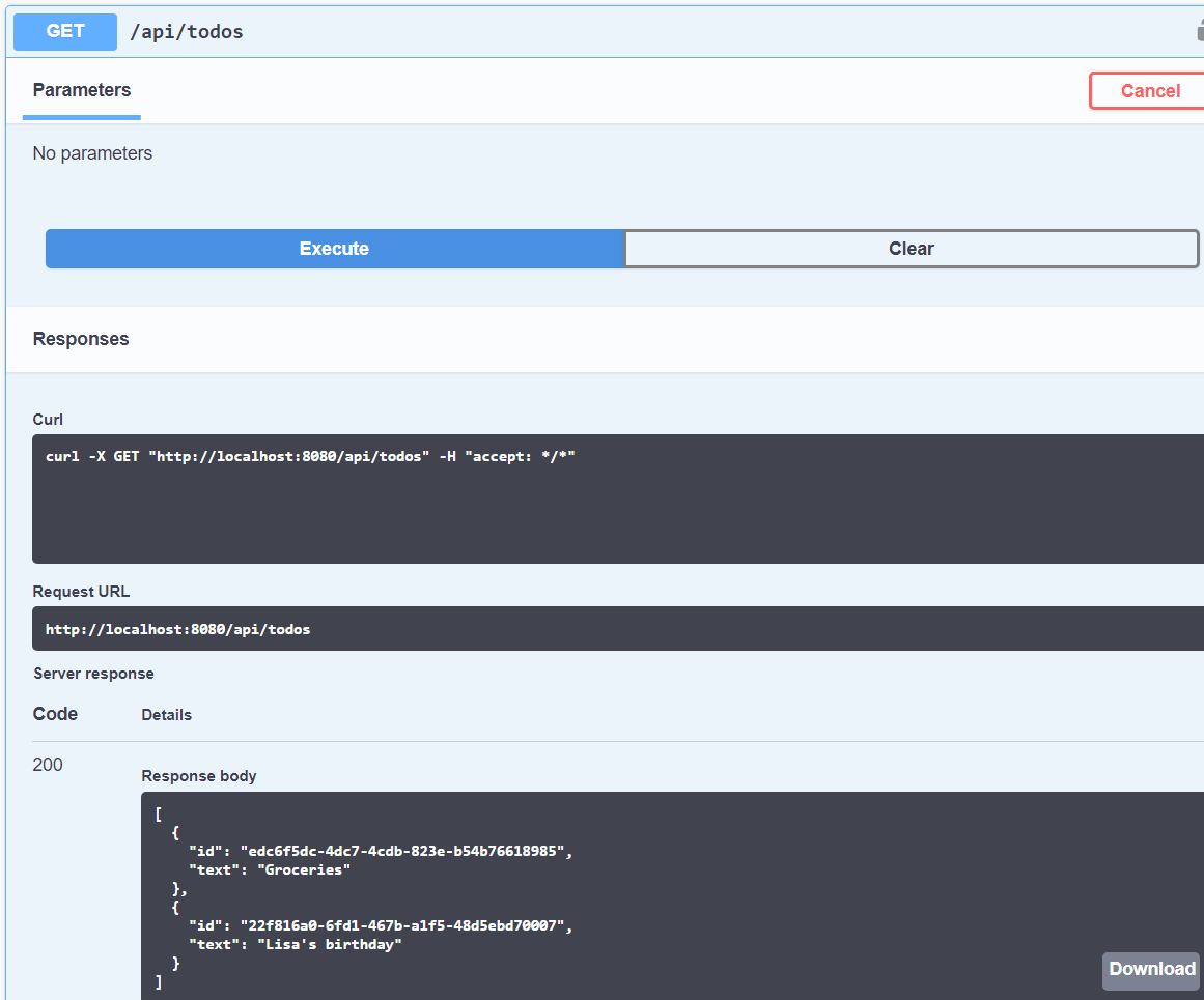 Todo API with lock unsecured