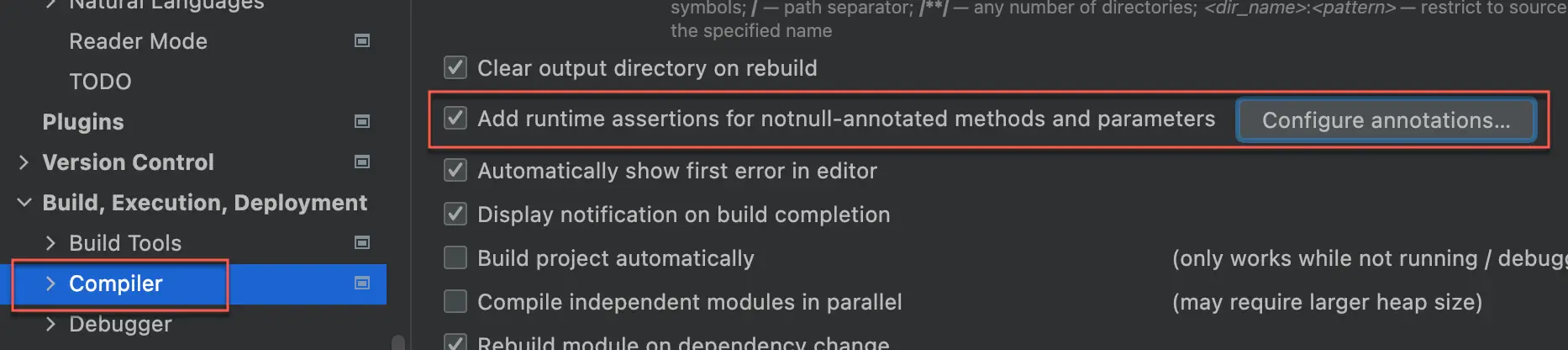 IntelliJ compiler config