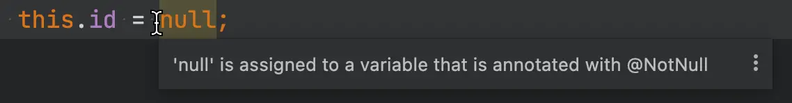 IDE warning for NonNull